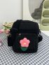 Mini Square Bag Flower Decor Nylon