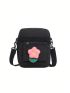 Mini Square Bag Flower Decor Nylon