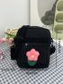 Mini Square Bag Flower Decor Nylon