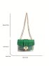 Mini Flap Square Bag Studded Decor Turn Lock Clear PVC