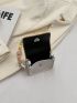 Mini Flap Square Bag Colorblock Heart Decor Beaded Strap