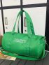 Small Travel Bag Letter Graphic Green Sporty