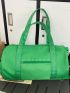 Small Travel Bag Letter Graphic Green Sporty