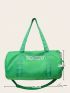 Small Travel Bag Letter Graphic Green Sporty