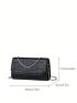 Mini Flap Square Bag Crocodile Embossed Minimalist Black