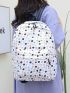 Floral Graphic Classic Backpack Preppy Colorblock