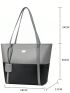 Medium Shoulder Tote Bag Colorblock With Bag Charm Zipper