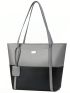 Medium Shoulder Tote Bag Colorblock With Bag Charm Zipper