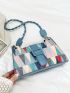 Geometric Pattern Baguette Bag Colorblock Fashionable