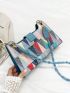 Geometric Pattern Baguette Bag Colorblock Fashionable