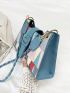 Geometric Pattern Baguette Bag Colorblock Fashionable