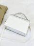 Small Square Bag White Studded Decor Top Handle