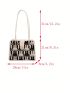 Medium Square Bag Cartoon Rabbit Pattern Button Decor