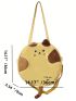 Cat Design Shoulder Tote Bag Cute Circle Bag