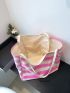 Striped Pattern Shopper Bag Double Handle Casual