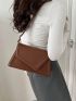 Minimalist Square Bag Medium Flap Brown Elegant