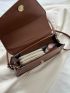 Minimalist Square Bag Medium Flap Brown Elegant