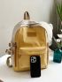 Letter Patch Decor Classic Backpack Medium Zipper