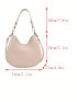 Minimalist Hobo Bag Mini Litchi Embossed White