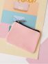 Canvas Coin Purse Solid Color Zipper Coin Key Bag Money Pocket Women Men Card Coin Purse