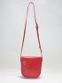 Minimalist Square Bag Mini Buckle Decor Red