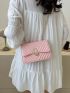 Chevron Square Bag Small Twist Lock Pink