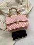 Chevron Square Bag Small Twist Lock Pink