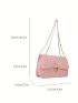 Chevron Square Bag Small Twist Lock Pink