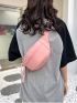 Minimalist Fanny Pack Zipper Pink Medium Polyamide