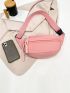 Minimalist Fanny Pack Zipper Pink Medium Polyamide