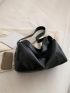 Minimalist Hobo Bag Large Capacity Sliver Zipper Funky