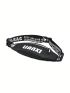 Letter Graphic Fanny Pack Zipper Waterproof Black