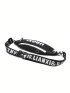 Letter Graphic Fanny Pack Zipper Waterproof Black