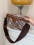 Zebra Striped Fanny Pack Zipper Chain Decor Mini