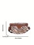 Zebra Striped Fanny Pack Zipper Chain Decor Mini