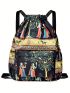 Figure Graphic Drawstring Backpack For Sport Polyester