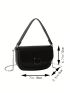 Mini Satchel Bag Solid Color Top Handle Chain Strap