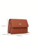 Mini Square Bag Embossed Flap Solid Color Chain Strap