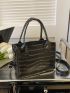 Mini Square Bag Crocodile Embossed Double Handle