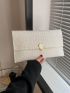 Medium Envelope Bag Crocodile Embossed Heart Decor Flap