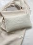 Medium Envelope Bag Crocodile Embossed Heart Decor Flap