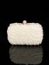 Mini Box Bag Faux Pearl & Rhinestone Decor Chain Strap