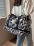 Zebra Stripe Pattern Travel Bag Double Handle Waterproof