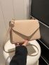 Mini Square Bag Solid Color Flap Elegant Style