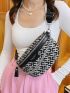 Women's Geometric Print PU Sling Bag, Trendy & Stylish Crossbody Purse for Travel