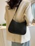 Medium Hobo Bag Crocodile Embossed Fashion Style