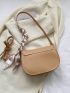 Mini Saddle Bag Khaki Twilly Scarf Decor Flap