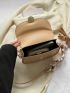 Mini Saddle Bag Khaki Twilly Scarf Decor Flap