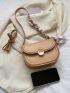 Mini Saddle Bag Khaki Twilly Scarf Decor Flap