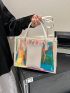 Holographic Square Bag Fashionable Double Handle PVC, Clear Bag